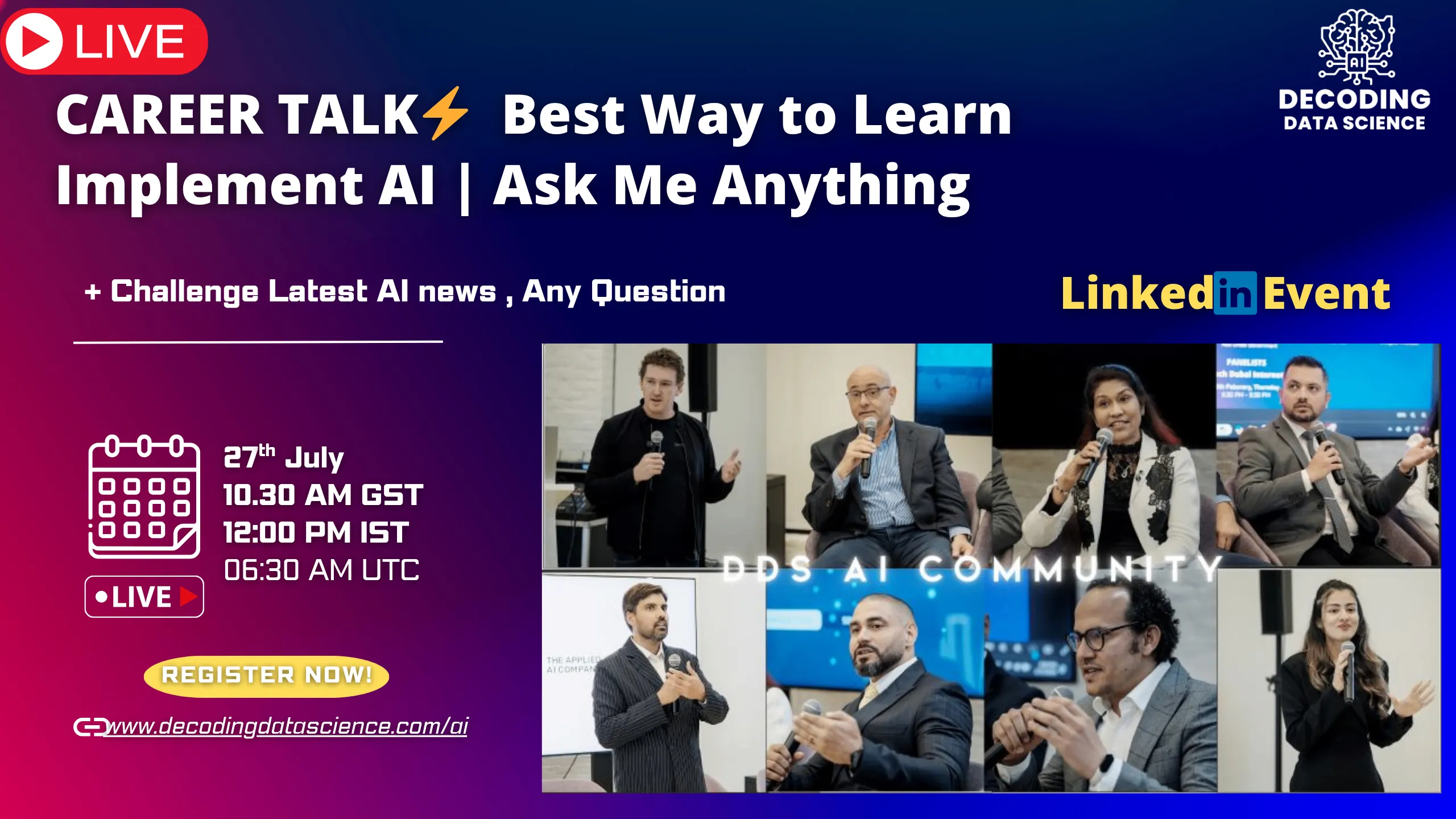 CAREER TALK⚡  Best Way to Learn  Implement AI | Ask Me Anything