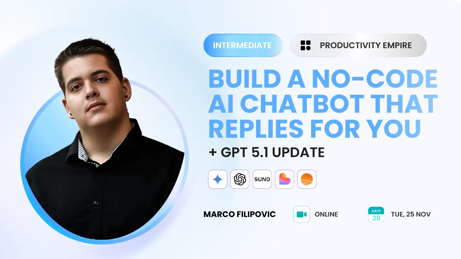 Build a No-Code AI Chatbot That Replies For You + GPT 5.1 Update