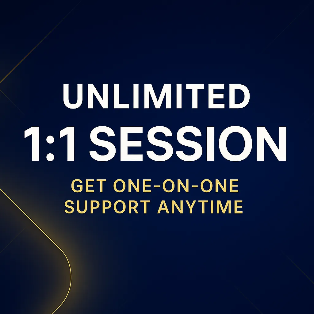 Unlimited 1:1 Support & Templates