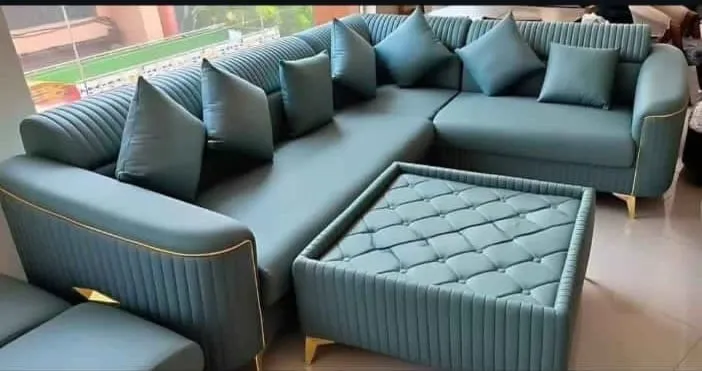 Aurora Tufted L‑Shape Sofa Set | Hira Trading Co