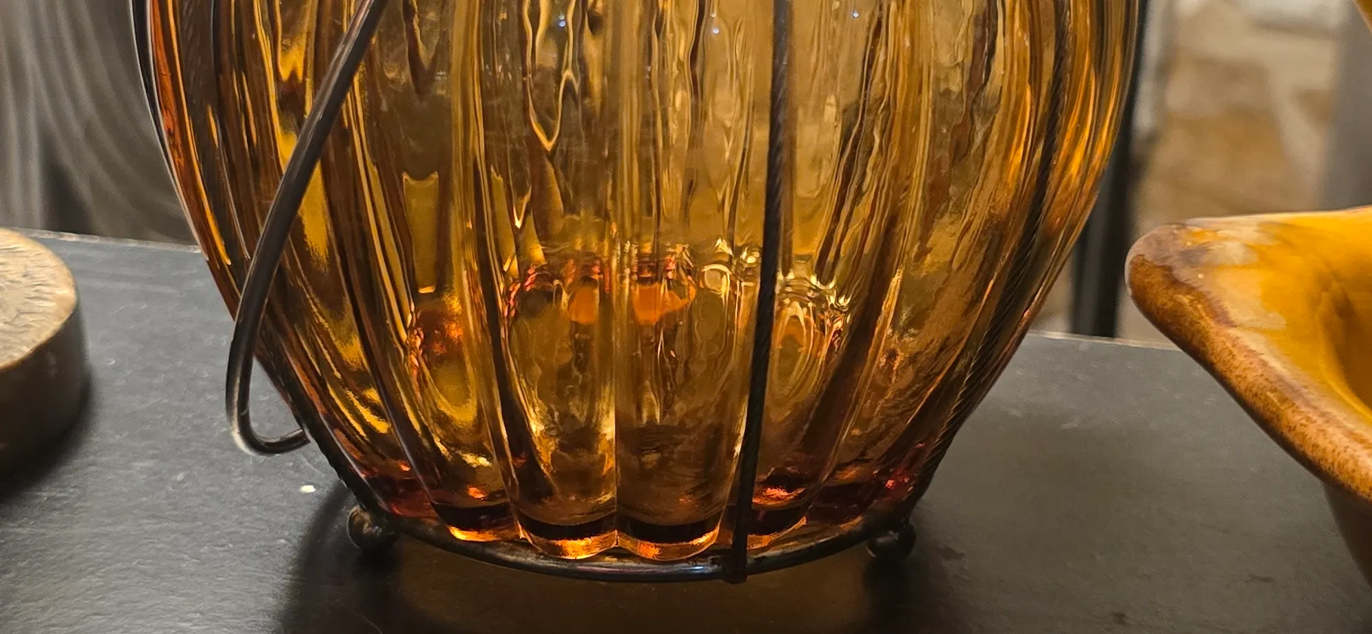 Amber Glass Lidded Cache Pot | Bad Ash Boutique